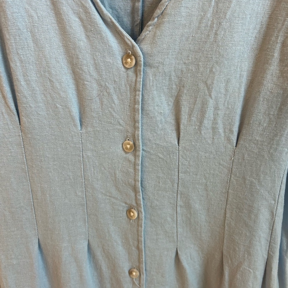 Universal Thread light Blue V-Neck Button-Front Women’s Dress - Picture 4 of 5